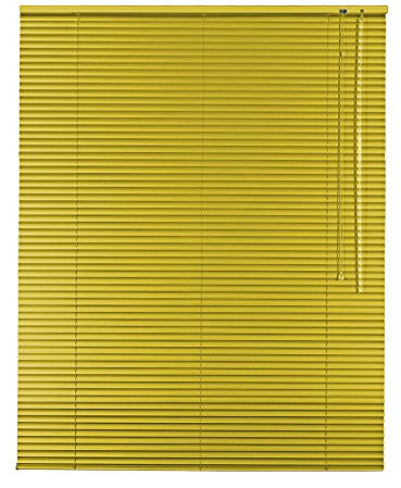 Hochwertige Aluminium Jalousie Jalousette Rollo 60 x 170 cm / 60x170 cm in Farbe gelb - Bedienseite rechts // Fensterjalousie/Fensterjalousette/Alulamellen/Alu-Lamellen
