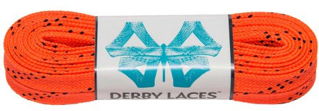 Orange 84 Inch Waxed Skate Lace - Derby Laces for Roller Derby, Hockey and Ice Skates, and Boots