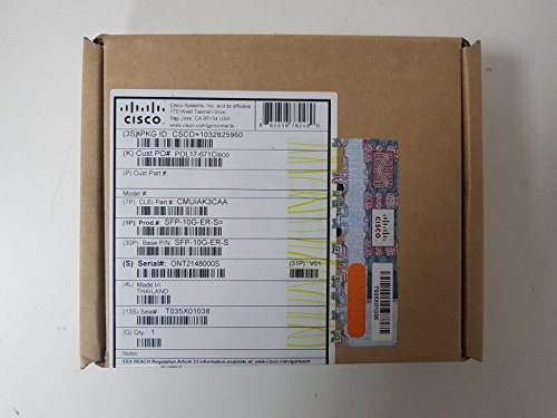 Cisco 10GBASE-ER SFP+ Fiber optic 1550nm 10000Mbit/s SFP+ network Transceiver Module - Network Transceiver Modules (10000 Mbit/s, SFP+, LC, IEEE 802.3,IEEE 802.3ab,IEEE 802.3ae,IEEE 802.3ae,IEEE 802.3ae,IEEE 802.3ae,IEEE 80 2.3u, ER, 10GBASE-ER)