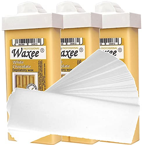3 x 100 ml Roll On Wax Kartusche + 50 Wachsstreifen - Waxee - Hohe Qualität