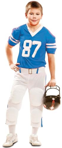 My Other Me Partychimp 83-02109 - Rugby Spieler, Kinderkostüm, 7-9 Jahre, blau