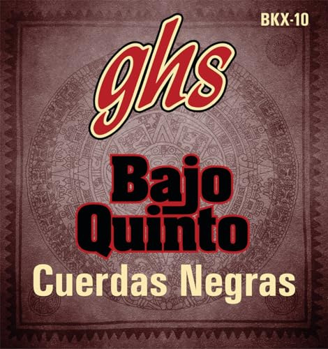 GHS Strings - GHS Bajo Quinto Cuerdas Negras Black Coated Stainless Steel Strings - Bajo Quinto Strings - (BKX-10 SET)