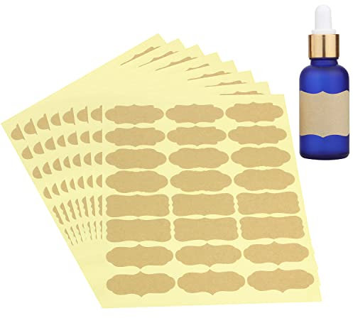 Wisdompro 192 étiquettes autocollantes en Papier Kraft adhésif, pour bocaux, épices, pot mason, verre, conserves, cadeaux, conteneurs alimentaires - Taille L