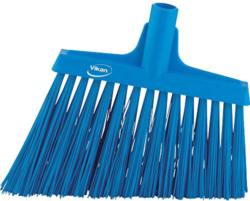Vikan - Hygiene - Escoba de Esquina - Fibras Largas y Inclinadas Extra Duras - Azul