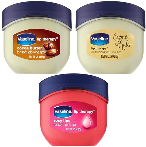 Vaseline Lip Therapy Variety 3-Pack, Mini Lip Balm Set, 0.25 Oz Ea