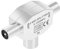POPPSTAR SAT TV Antennenverteiler T-Stück (Antennenweiche, IEC Doppelstecker), 2-Fach Antennen-Kupplung für Antennenkabel (Coax- Koaxial-Kabel, Antenne, Verteiler), silber