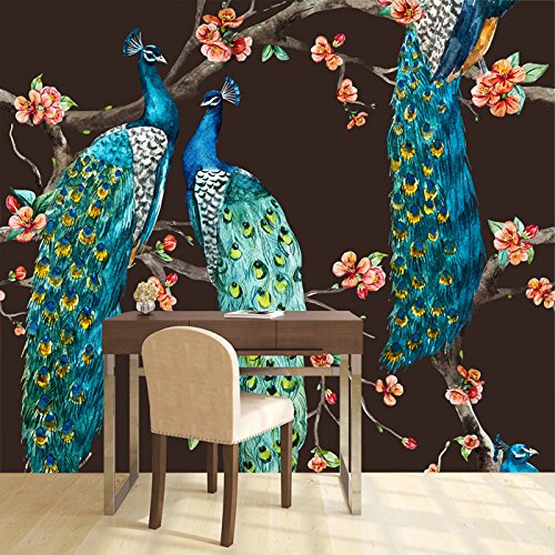 azutura Cherry Blossom Peacocks Wall Mural Wallpaper available in 8 Sizes Digital