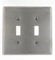 Leviton SSJ2-40 2-Gang, 2-Wechselschalter, Wandplatte, mittlere Größe, Edelstahl