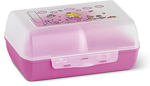 Emsa 513794 Variabolo Clipbox con Divisorio Rimovibile, Decorazione Princess, Rosa