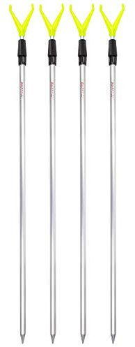 Arapaima Fishing Equipment Rutenhalter Rutenständer Angelzubehör Set 4 Stück Angel Teleskop Auflagen mit Schnurlaufkerbe - 4X gelb