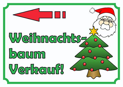 HB-Druck Verkaufsschild Schild Weihnachtsbaum Links A1 (594x841mm)
