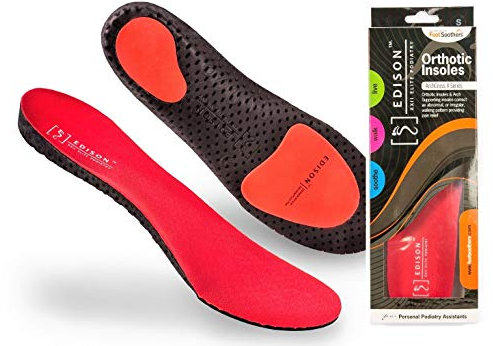 Edison Elite XXII Elite Podiatry® ArchCrossX Arch-Support Orthotic Insoles for Heel Pain, Plantar Fasciitis, Knee and Backpain (UK M: 7-8.5)