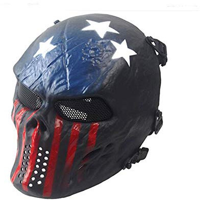 ATAIRSOFT Taktische Airsoft Paintball Skelett Schädel Maske, CS schützende Vollgesichtsmaske für Halloween Cosplay Maskerade (Kapitän)