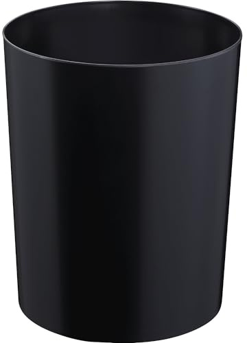 ZWINGO Z1240195 Sicherheits-Papierkorb, Kunststoff, 13 L Silber Alu | Volumen 13 l, Ø 245 mm, schwarz
