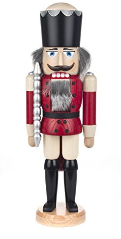 Seiffener Volkskunst König Nussknacker 39 cm (rot lasiert)