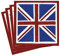 Caspari Papierservietten, Motiv Union Jack, 20 Stück, Papier, blau, Cocktail