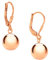 Tuscany Silver Women's Sterling Silver Rose Gold Plated 10mm Ball Drop Earrings
