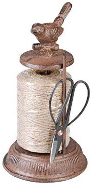 Esschert Design Abroller Schnurhalter Pflanzschnur Juteschnur Spule Schere Guss