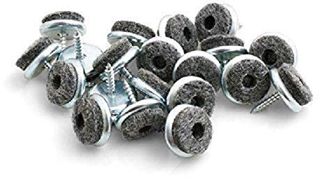 Design61 20 Filzgleiter Parkettgleiter Möbelgleiter Stuhlbeingleiter Parkettgleiter Filz zum Anschrauben Bodenschutz 20mm Stahl vernickelt