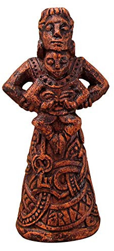 Dryad Design Frigga Figur – Kleine Statue nordische Göttin der Liebe & Ehe – Wikinger Home Decor Figur (Holz-Finish)