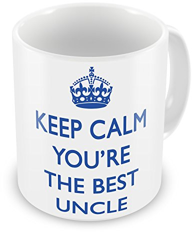 Becher mit der Aufschrift: „KEEP CALM YOU‘RE THE BEST UNCLE“
