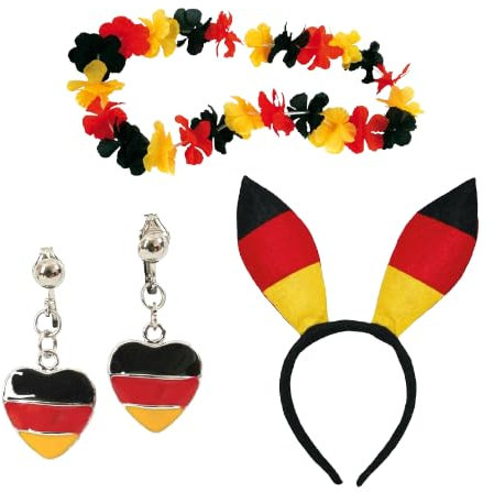 KarnevalsTeufel.de Fan Set Deutschland - 3 Teile, Fußball, EM, WM, Germany, Fanartikel