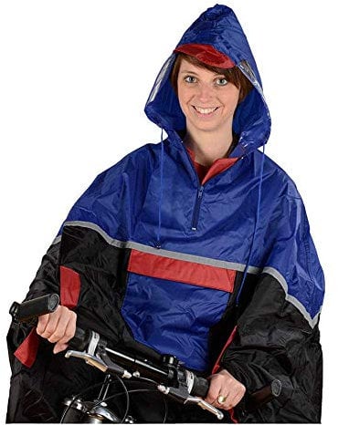 FISCHER Regenponcho Deluxe blau/Schwarz/Rot, One Size