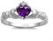 kleine Schätze - Damen-Ring/Verlobungsring Claddagh - 925 Sterlingsilber - Amethyst Zirkonia