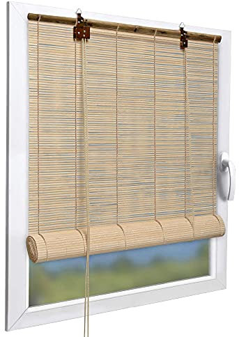 Eminza Store Enrouleur, Bambou, Beige, 90 x 180 cm