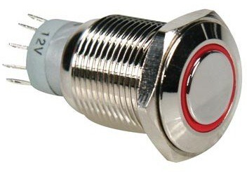 VS-ELECTRONIC - 300621 Druckschalter, 0.5A/230 V, SPDT, Rot R1610R