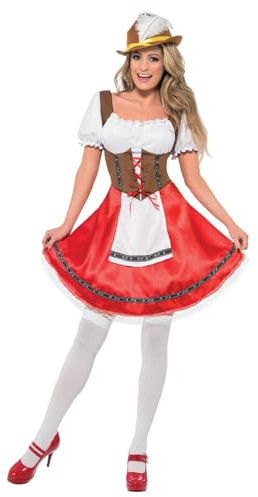 Smiffys Bavarian Wench Costume, White & Red, S - UK Size 08-10