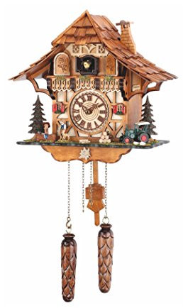Trenkle Kuckucksuhr, Quarz, Schwarzwaldhaus, mit Musik, TU 482 QM HZZG