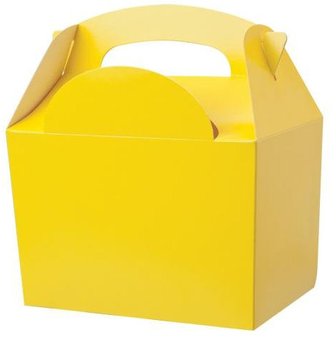 MustBeBonkers 30 x Yellow Birthday Party Food Gift Boxes - Kids Lunch Food Meal Box