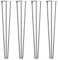 [HLC] 4 x Heavy Duty Hairpin Table Legs – Superior Double Weld Steel Construction with Free Screws, Build Guide & Protector Feet, Worth £8 Included! – 12mm Steel [28/71cm, 3 Rod, Clear Coat]