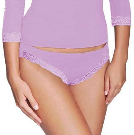 e.FEMME® Damen Slip Lilian 653 aus seidenweichem Lenzing Micromodal mit Edler Spitze in Farbe Flieder in Größe 46
