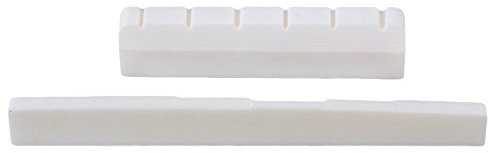 BQLZR White Bone Bridge Saddle and 50mm Slotted Nut Set for Classical Guitar