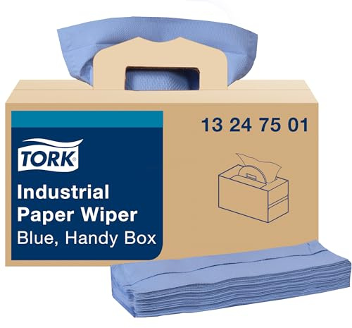 Tork Industrial Paper Wiper Blue, Handy Box W7 4-Ply, 1 x 180 Feet, 13247501
