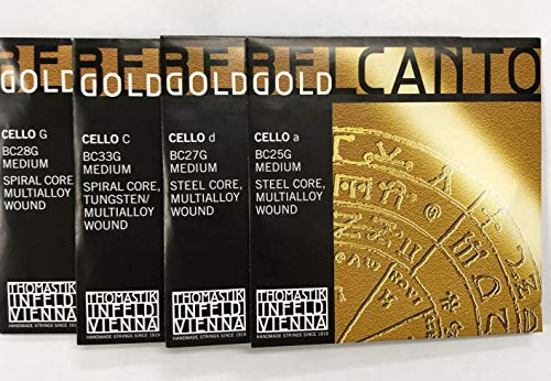 Thomastik 641771 Saiten für Cello Belcanto Gold, Satz 4/4 mittel