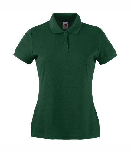 Fruit of the Loom Womens S/S Lady-Fit 65/35 Polo Shirt Bottle Green Large