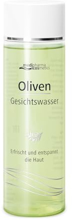 medipharma cosmetics Oliven Gesichtswasser 200 ml | erfrischt und entspannt die Haut - mit Olivenblatt-Extrakt und Panthenol
