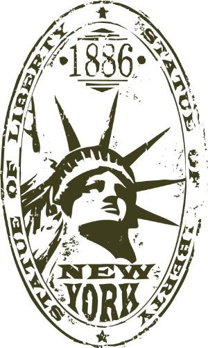 New York USA United States Travel Retro Stamp Hochwertigen Auto-Autoaufkleber 8 x 12 cm