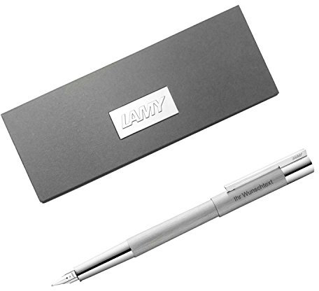 Lamy Füllhalter scala Modell 051, Feder EF, Edelstahl brushed, inkl. Laser-Gravur