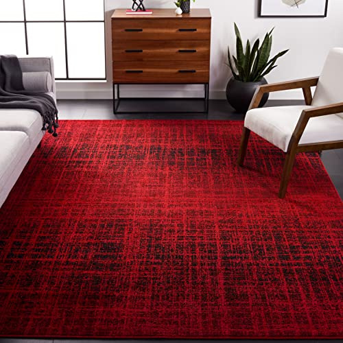 SAFAVIEH Adirondack Collection Accent Rug - 3' x 5', Red & Black, Modern Abstract Design, Non-Shedding & Easy Care, Ideal for High Traffic Areas in Entryway, Living Room, Bedroom (ADR116F)