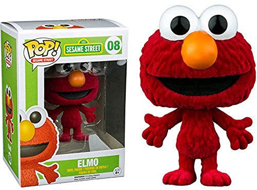 Funko - Sesame Street-Elmo Flocked Figur, Mehrfarbig, 7136