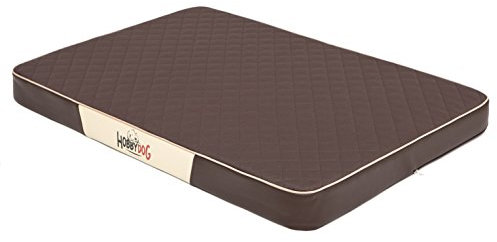 Hobbydog MMPRBKZ6 Hundematratze Hundebett Hundesofa Hundekorb Codurastoff mit Kunstleder, M, 80 x 54 x 8 cm, braun