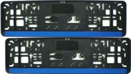 Kennzeichenhalter KURZ (46 cm) - BLAU (Leiste) - Satz (2 Stück)! - PREMIUMQUALITÄT! - 460 mm