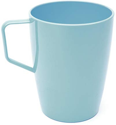 Harfield Pastel Blue Beakers Mugs (Pack of 4, 280ml) Lightweight Virtually Unbreakable Polycarbonate Plastic