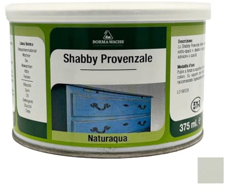 Shabby Chic Meuble Couleur de la craie mat peinture, verni (cuir verni chez chaussures) c'est le commencement de la fin(der Lack ist ab) Style Campagnard Aspect Vintage 375ml shabby - Gris Bleu Ciel - 2005
