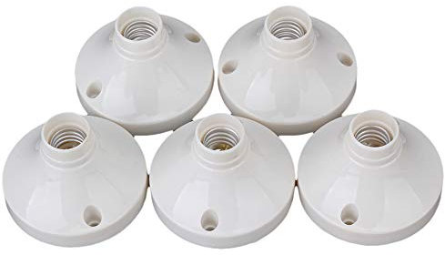 BQLZR Rund Fassung Plastik Halogen Weiß LED Für Lampe Halter 5er Pack