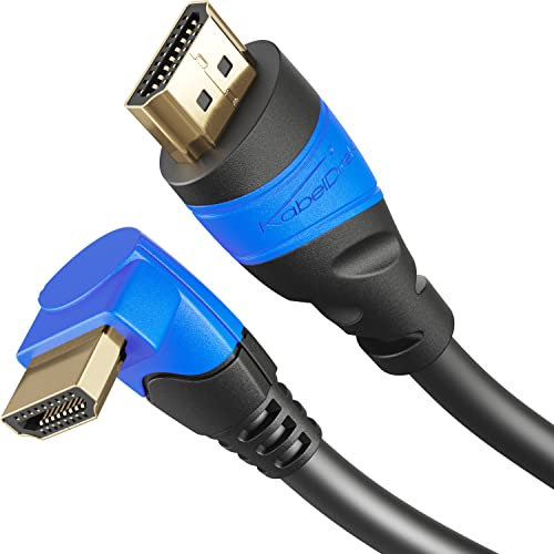 KabelDirekt – 5m Cable HDMI 4K 90° (High Speed HDMI con Ethernet, 4K Ultra HD, 3D, Full HD 1080p, HDR, ARC, PS4, XBO, HDTV)